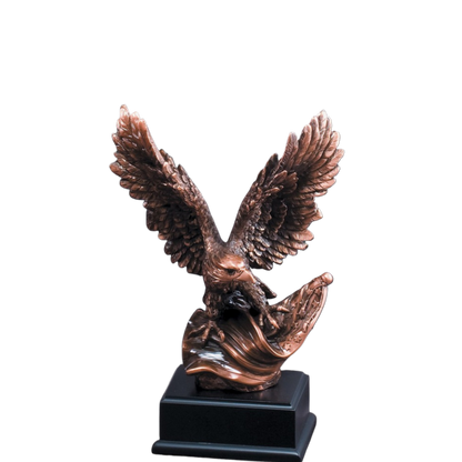 Bronze Eagle Clinching Flag 10"