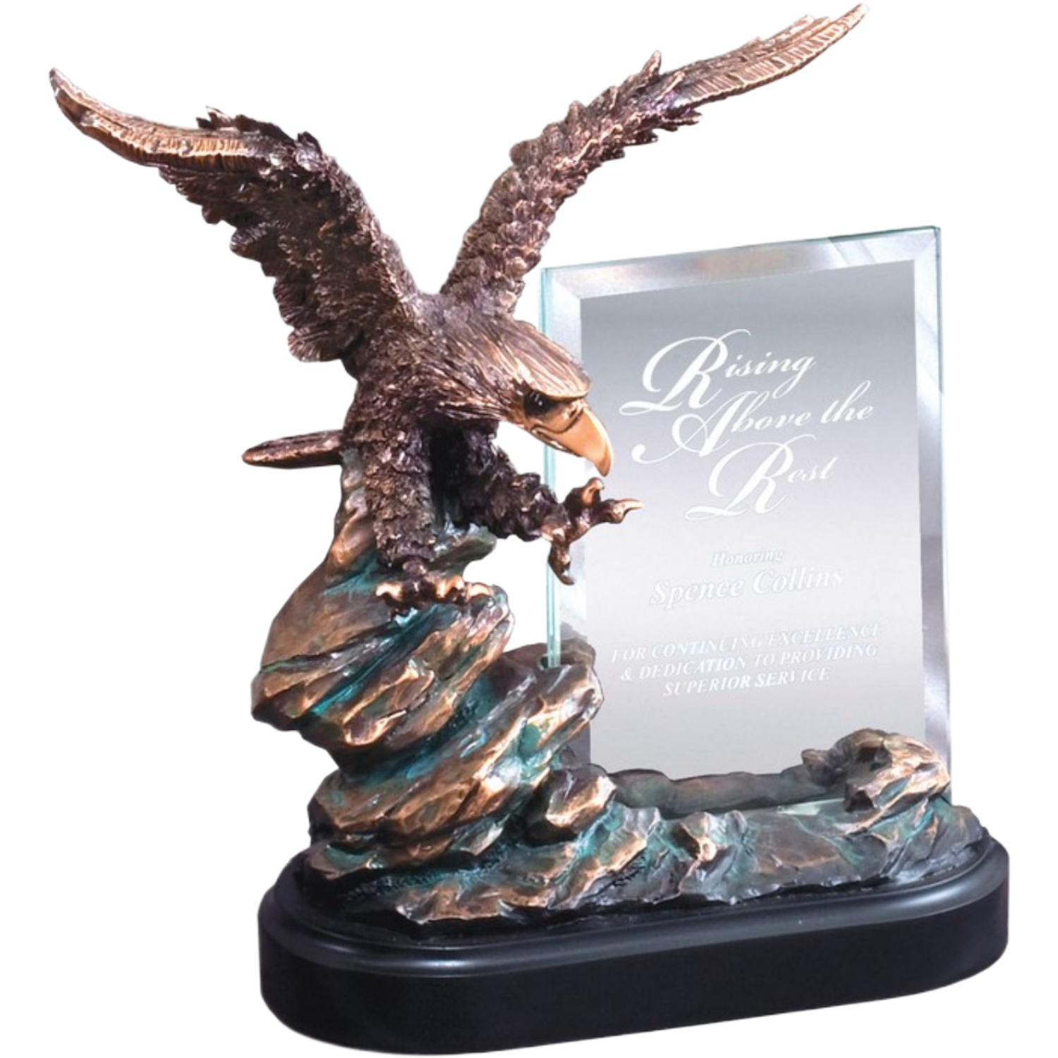 Eagle Rocks with Glass Award 9.5"