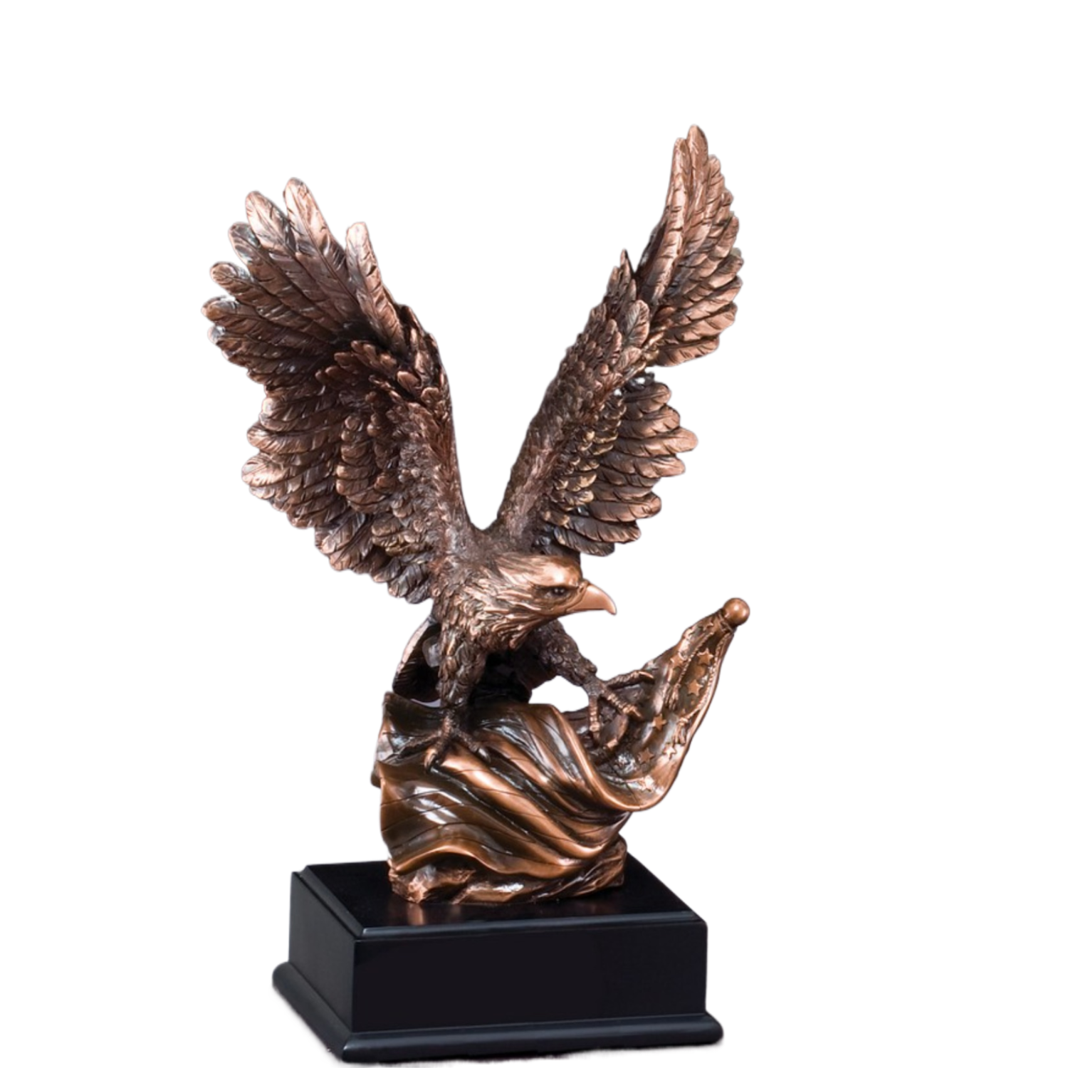 Bronze Eagle Clinching Flag 14"