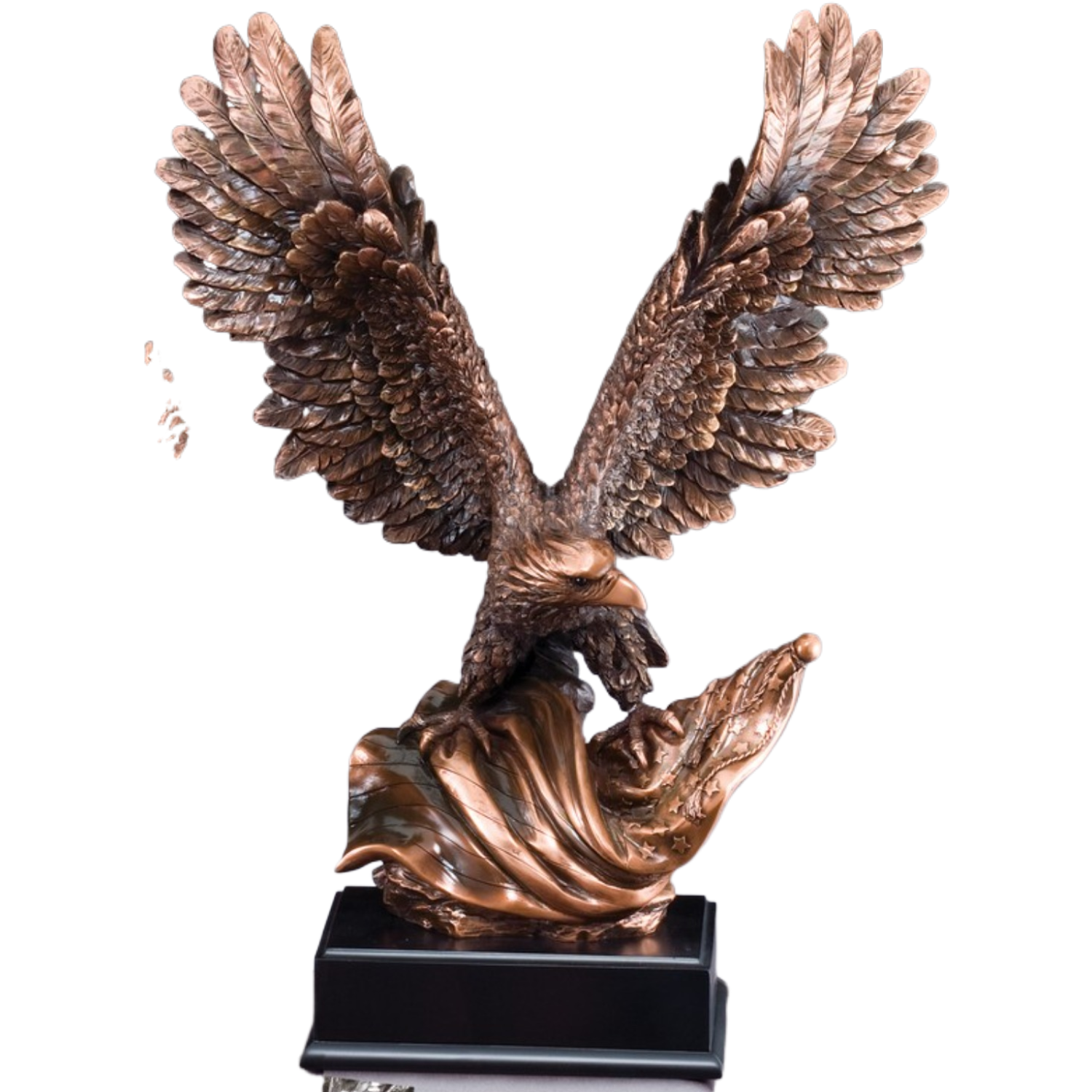 Bronze Eagle Clinching Flag 19"
