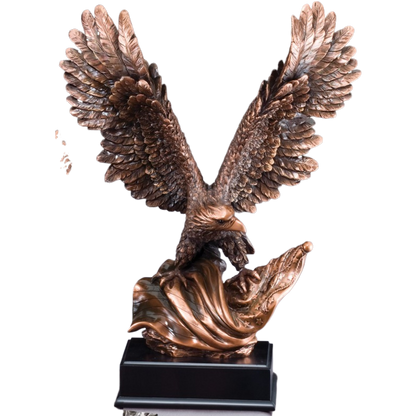 Bronze Eagle Clinching Flag 19"