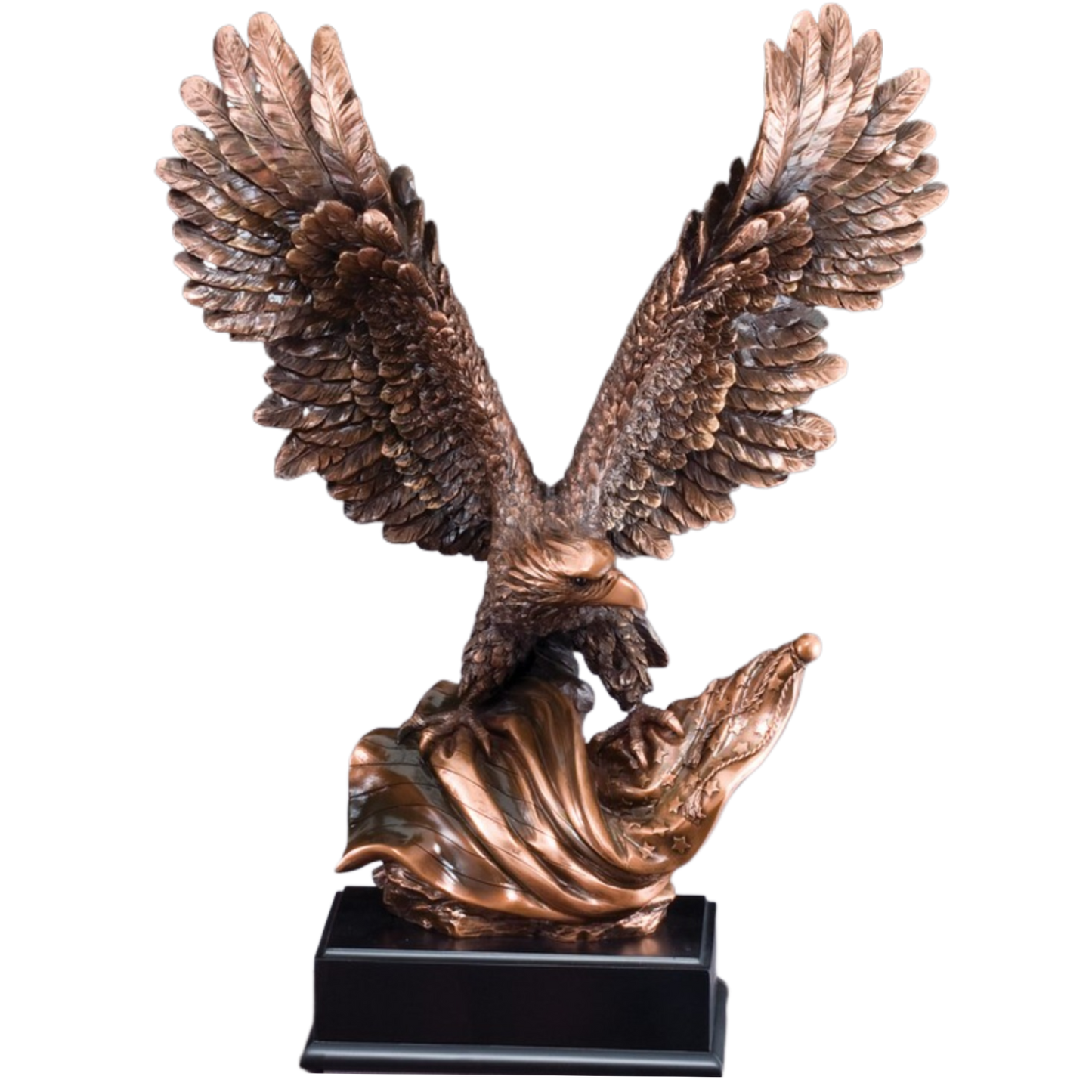 Bronze Eagle Clinching Flag