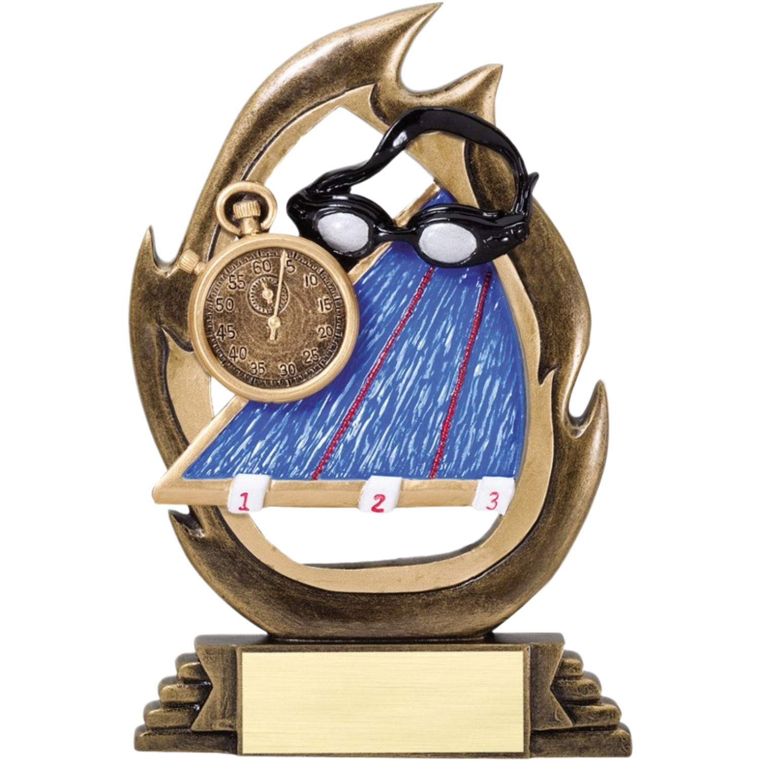 Flame Series Swimming Award 7.25"