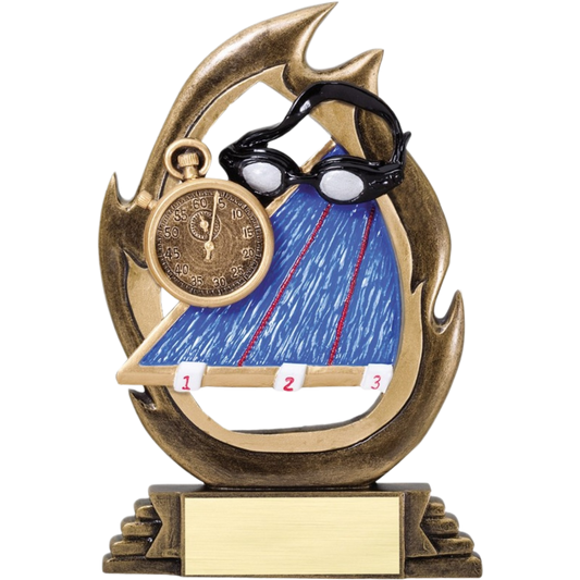 Flame Series Swimming Award 7.25"
