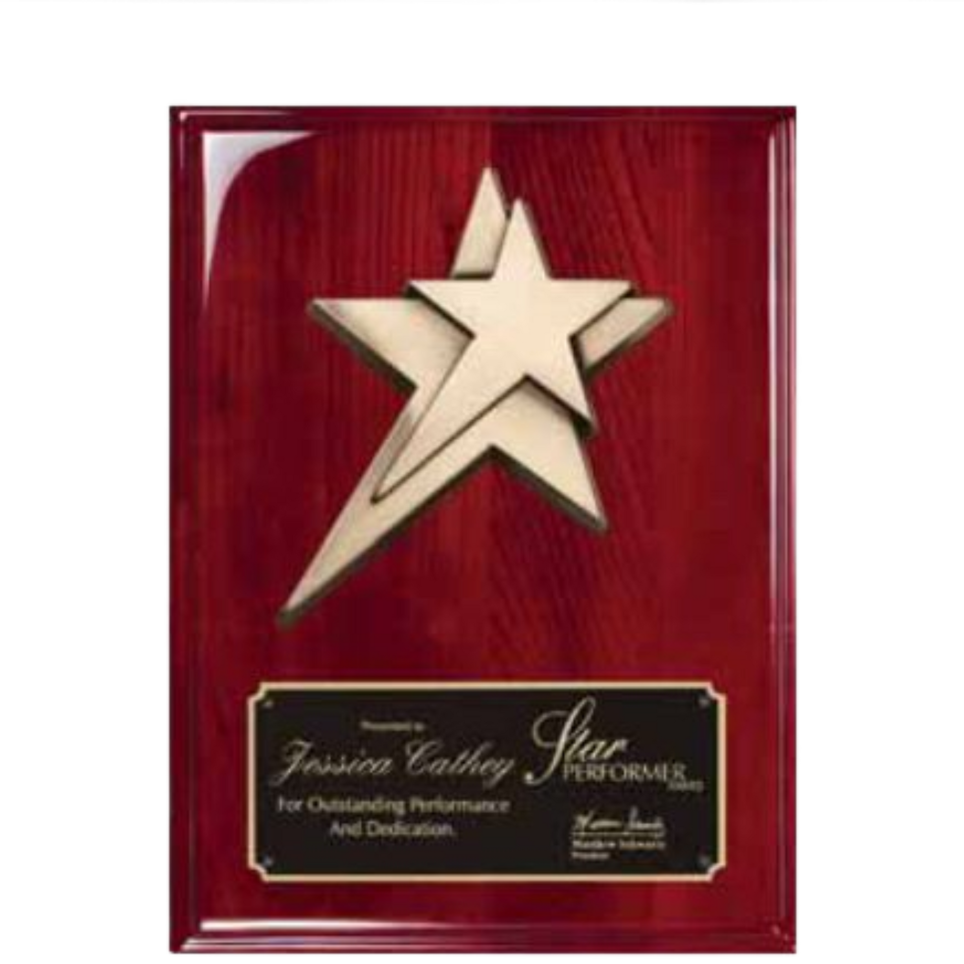 Barhill Star Rosewood Plaque 8" x 10" / Rosewood