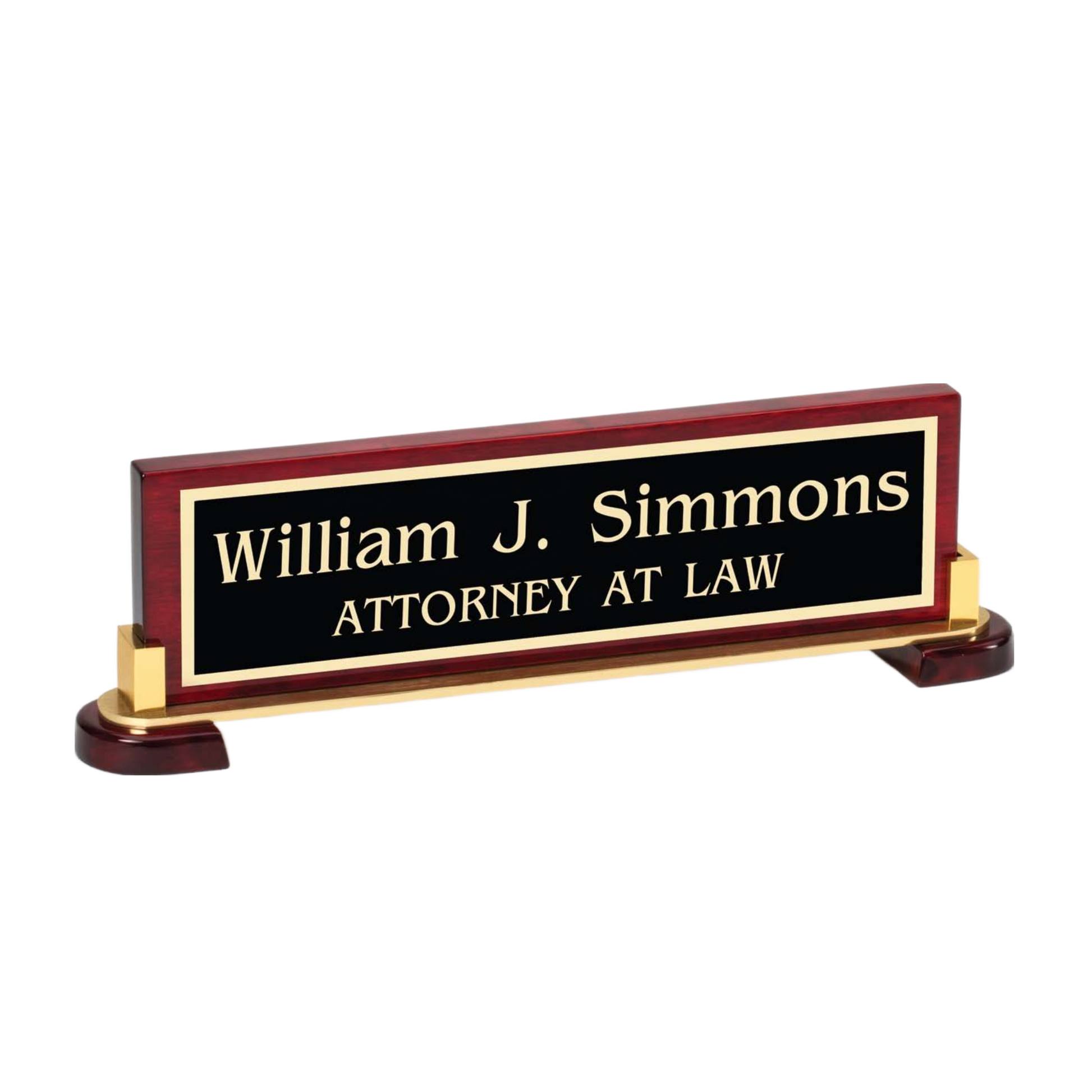 Gold Accented Desk Plate 12.25" / Rosewood