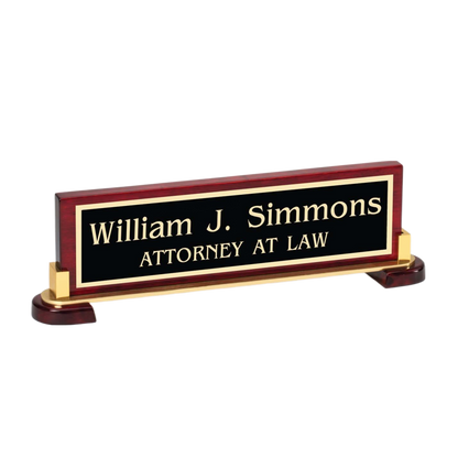 Gold Accented Desk Plate 12.25" / Rosewood