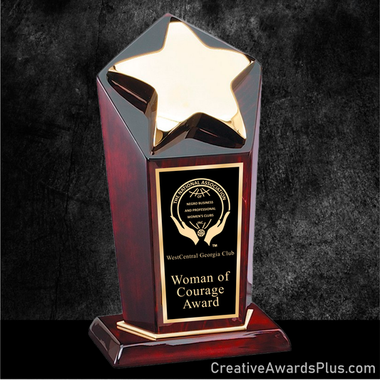 Rosewood Gold Star Award 8.5"