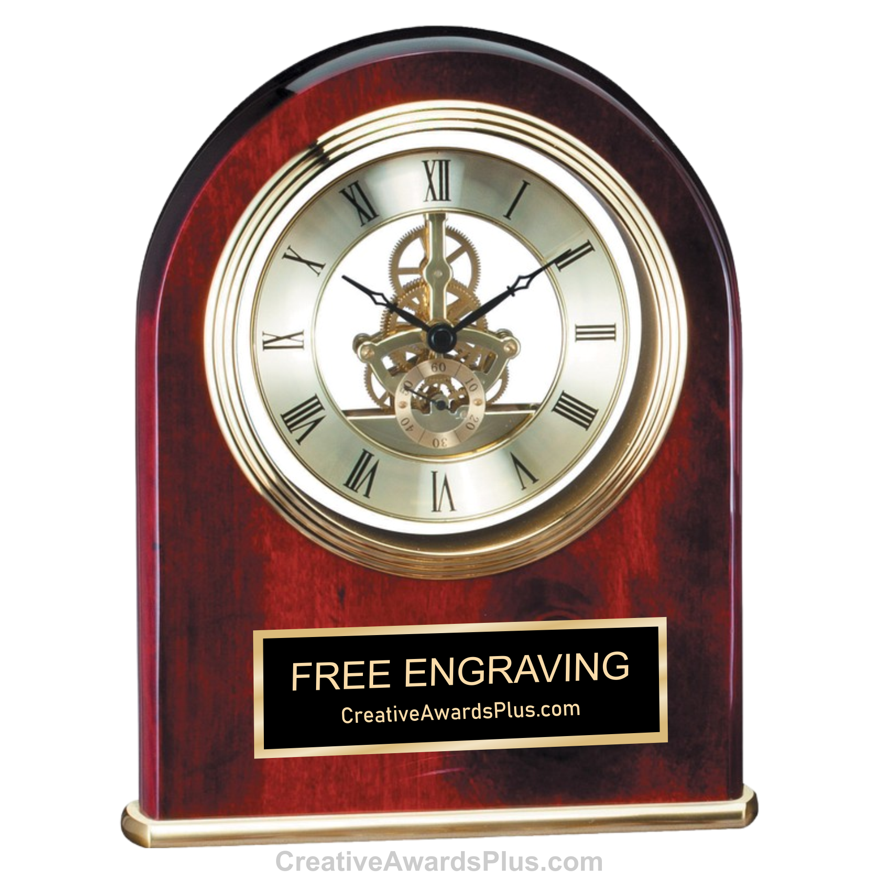 Premium Arched Rosewood Clock 10.5" / Rosewood