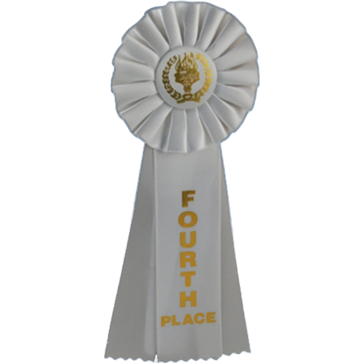 Rosette 4th Place Ribbon 11" / White