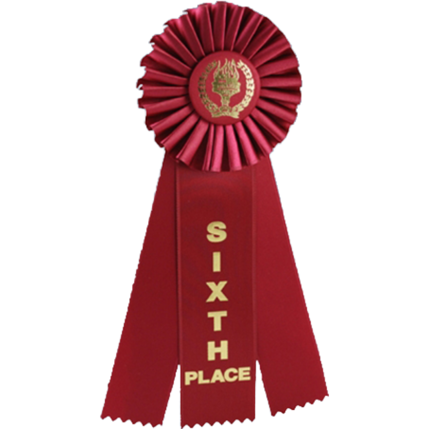 Rosette 6th Place Ribbon 11" / Maroon