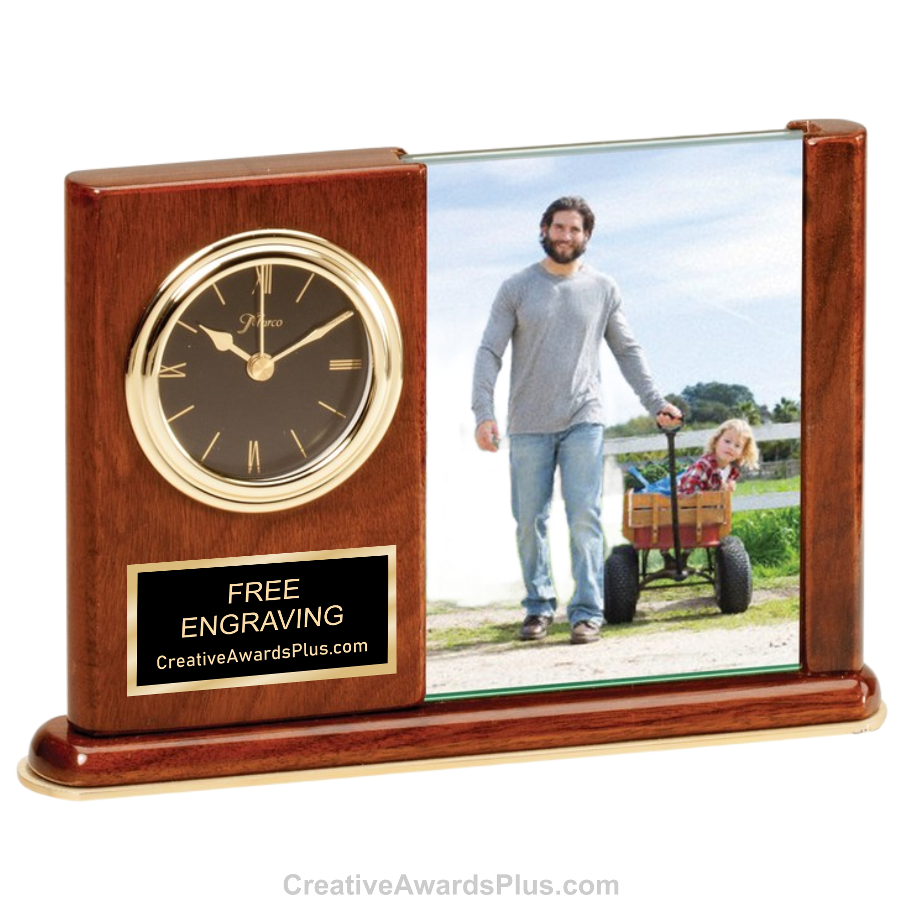 Walnut Clock With Photo 5.25" / Walnut