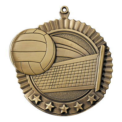 5 Star Volleyball Medl Medal 2.75" / Gold