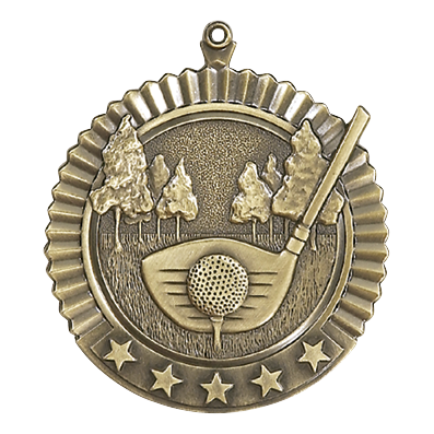 5 Star Golf Medal 2.75" / Gold