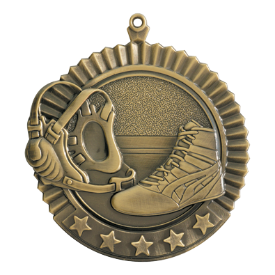 5 Star Wrestling Medal 2.75" / Gold