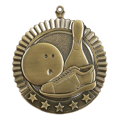 5 Star Bowling Medal 2.75" / Gold