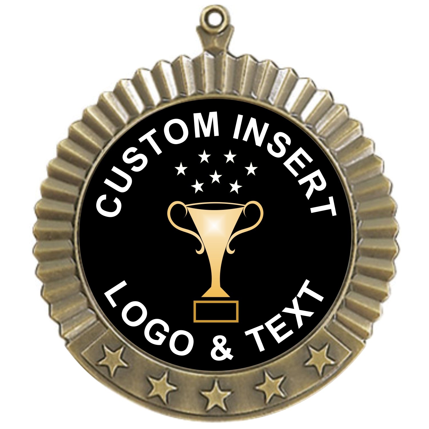 5 Star Custom Insert Medal 2.75" / Gold