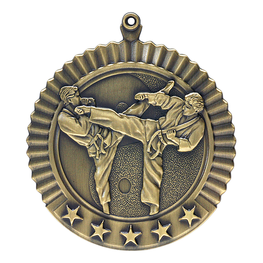 5 Star Karate Male Medal 2.75" / Gold
