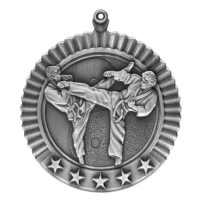 5 Star Karate Male Medal 2.75" / Silver