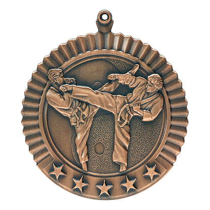 5 Star Karate Male Medal 2.75" / Bronze (Copper Tone)