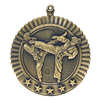 5 Star Karate Female Medal 2.75" / Gold