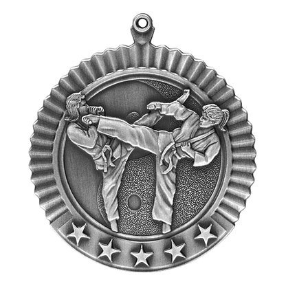5 Star Karate Female Medal 2.75" / Silver