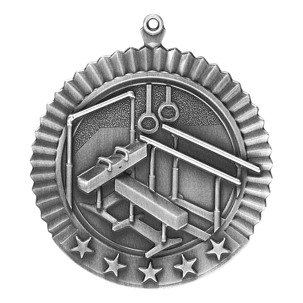 5 Star Gymnastcs Male Medal 2.75" / Silver