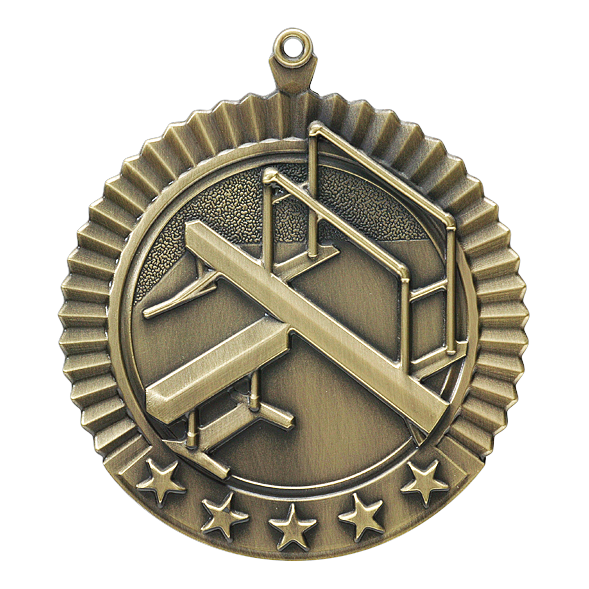 5 Star Gymnastcs Female Medal 2.75" / Gold