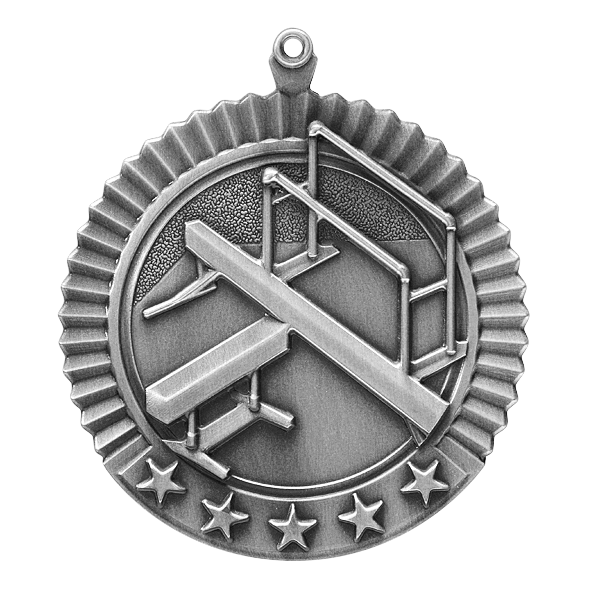 5 Star Gymnastcs Female Medal 2.75" / Silver