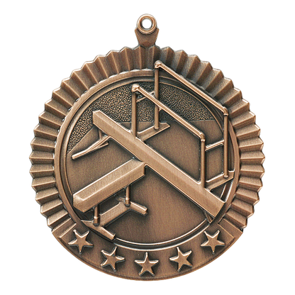 5 Star Gymnastcs Female Medal 2.75" / Bronze (Copper Tone)