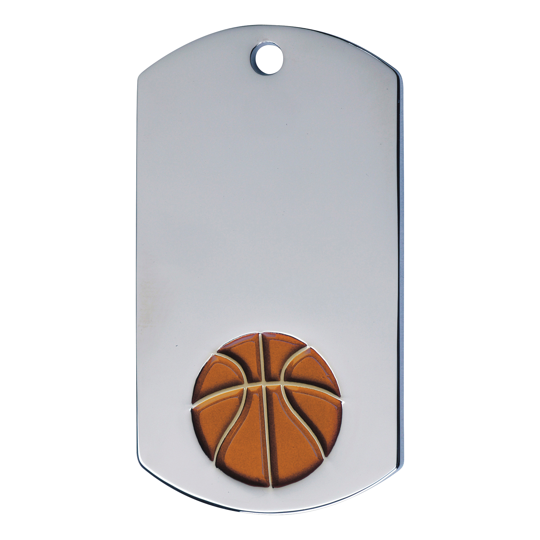 Basketball Dog Tag 2" / Silver