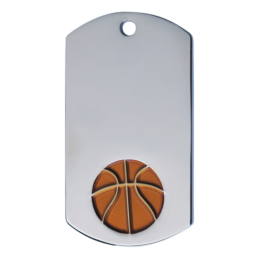 Basketball Dog Tag 2" / Silver