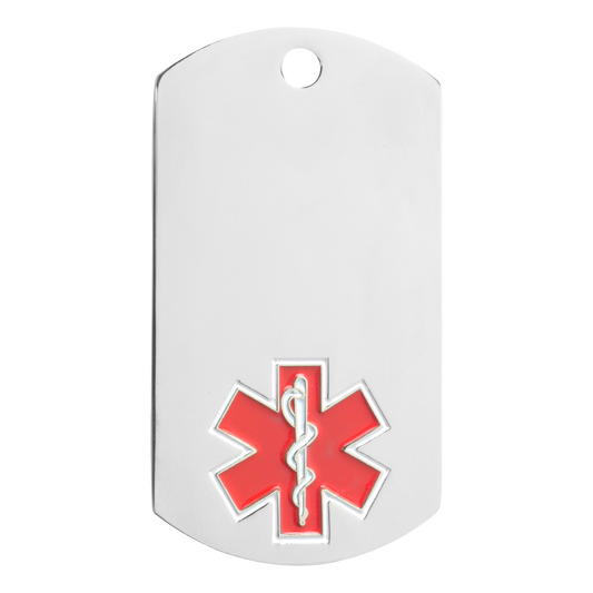 Medical Alert Dog Tag 2" / Silver