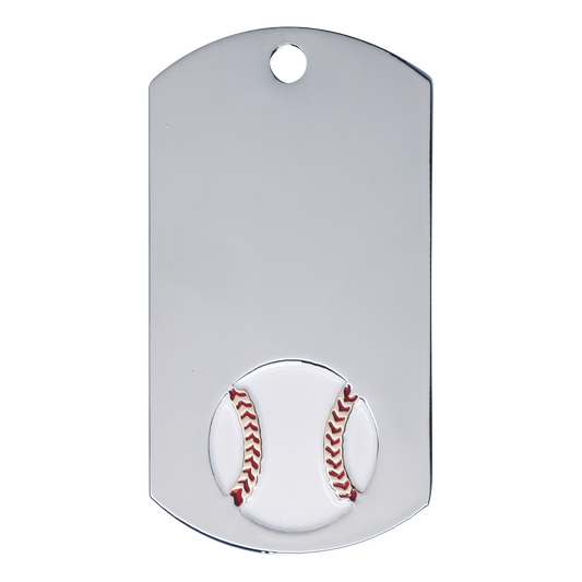 Baseball Dog Tag 2" / Silver