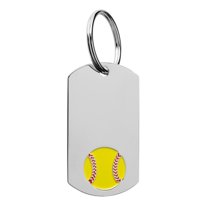 Softball Dog Tag 2" / Silver