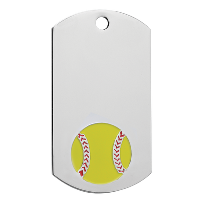 Softball Dog Tag 2" / Silver