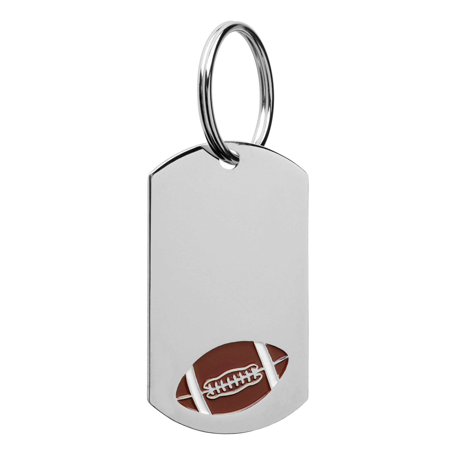 Football Dog Tag 2" / Silver