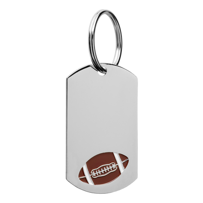 Football Dog Tag 2" / Silver
