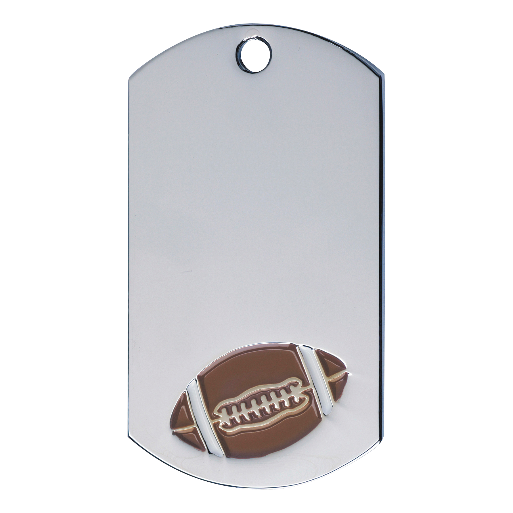 Football Dog Tag 2" / Silver