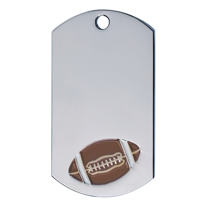 Football Dog Tag 2" / Silver