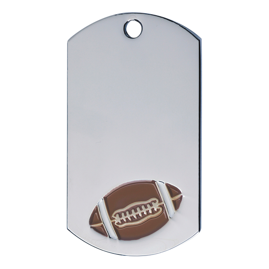 Football Dog Tag 2" / Silver