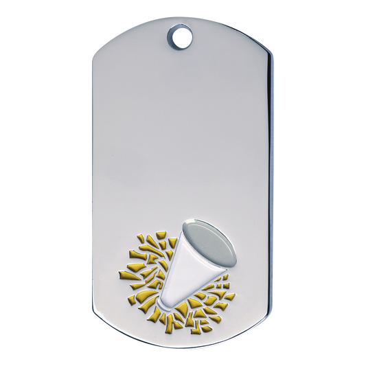 Cheerleader Dog Tag 2" / Silver