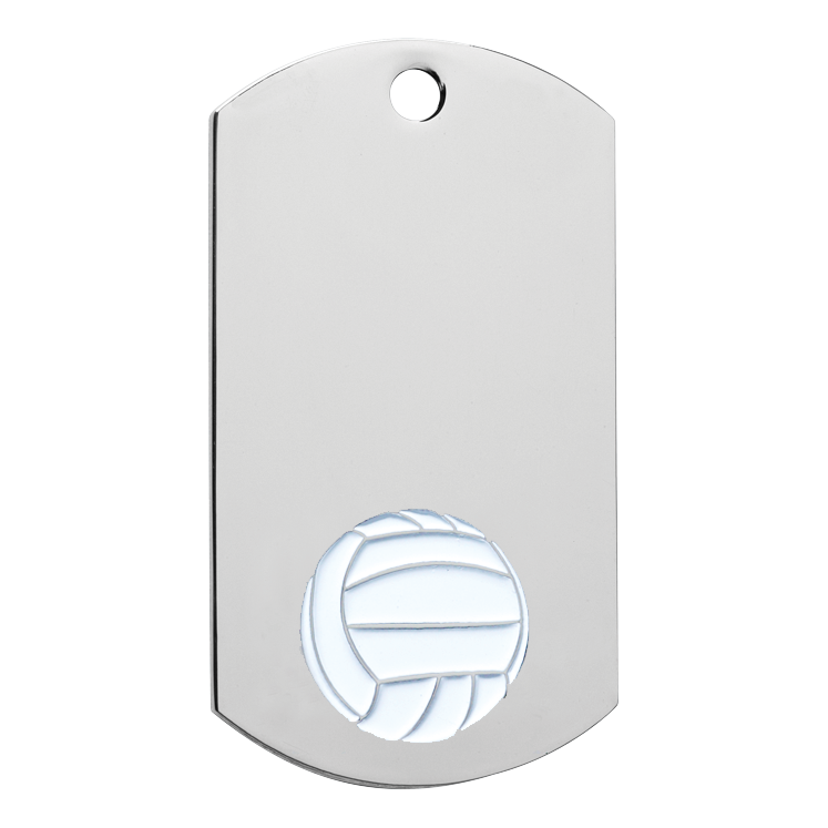 Volleyball Dog Tag 2" / Silver