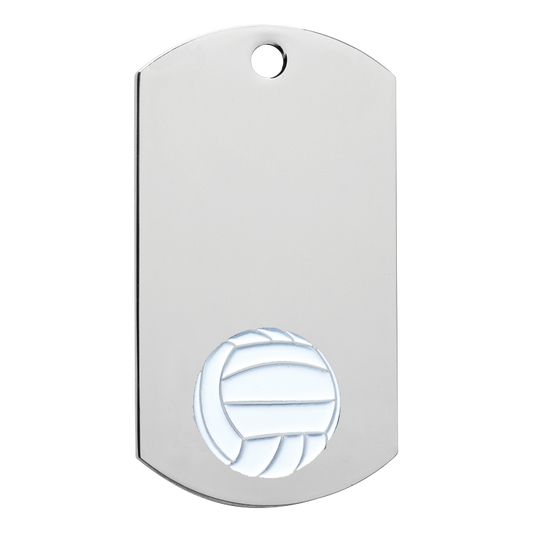 Volleyball Dog Tag 2" / Silver