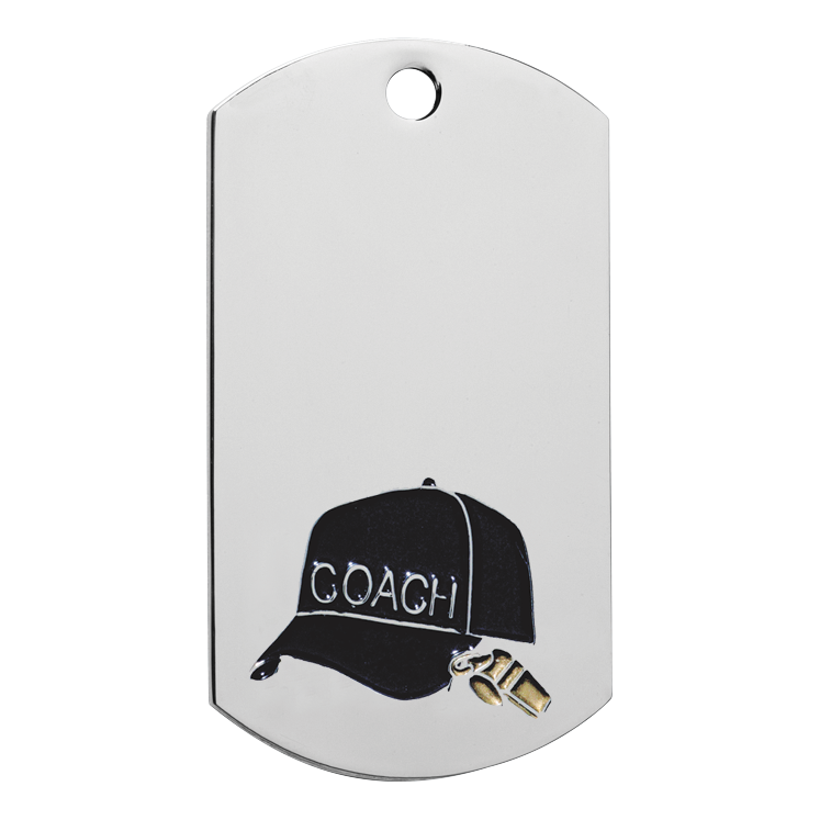 Coach Dog Tag 2" / Silver