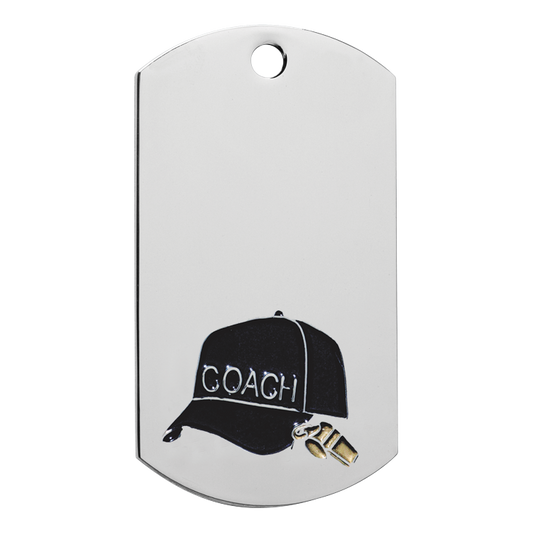 Coach Dog Tag 2" / Silver