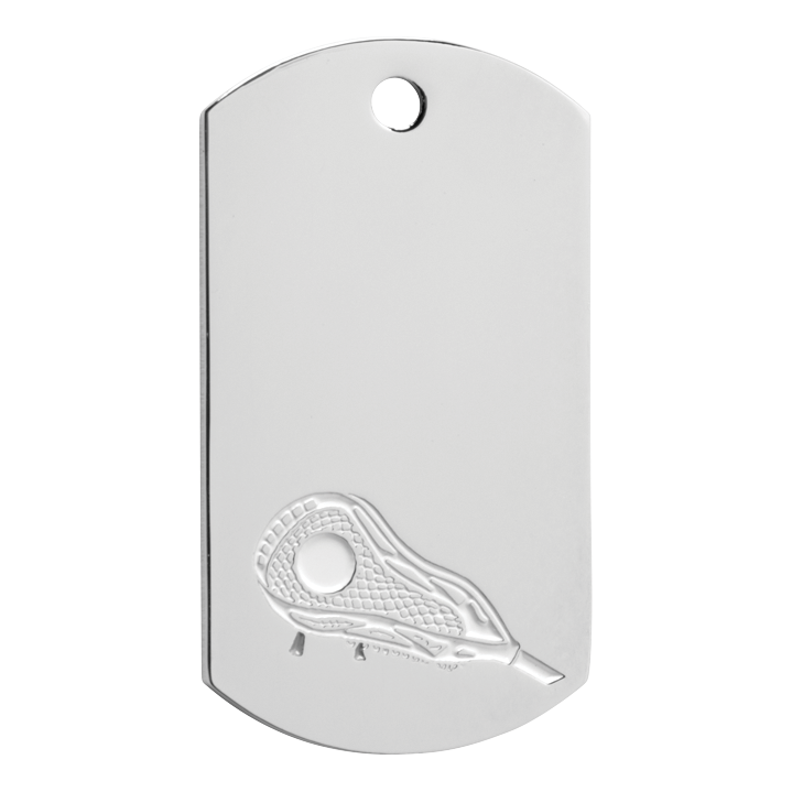 Lacrosse Dog Tag 2" / Silver