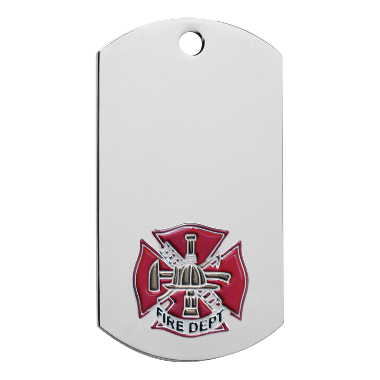 Fire Department Dog Tag 2" / Silver