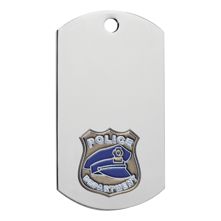 Police Dog Tag 2" / Silver