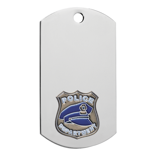 Police Dog Tag 2" / Silver